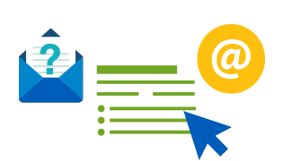 Abstract image of a form and email icons