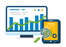 Abstract image of analytics displayed on a monitor